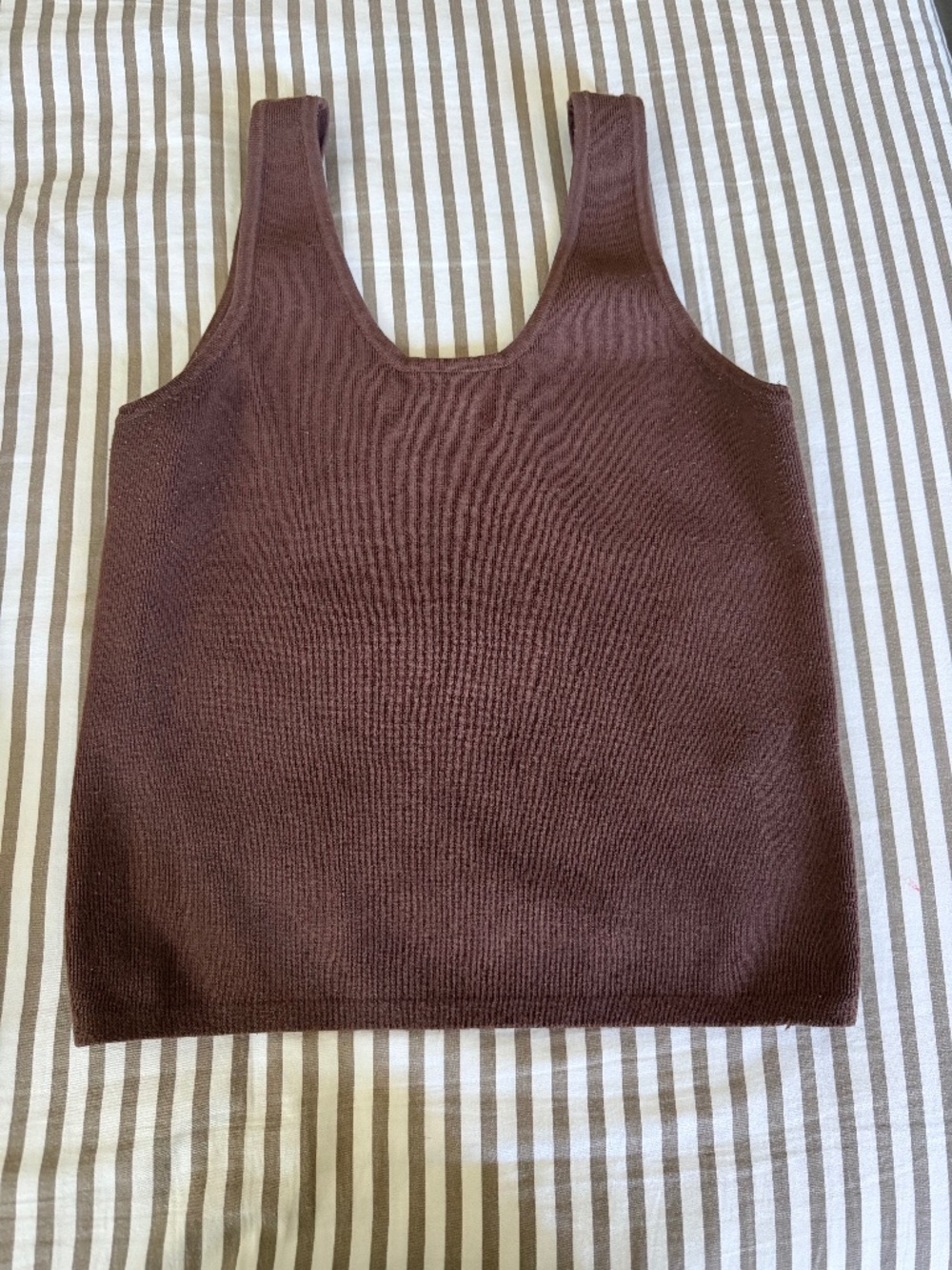 Sophie Rue Sleeveless Top - Brown, Size L.